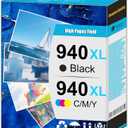 940XL 940 XL High Yield Ink Cartridge Use for Officejet Pro 8000 8500 8500A Plus Printers (4 Pack)