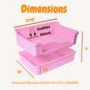 HoppScotch.bun Bumbox Deluxe Rabbit Litter Box, Extra Large 21.45" Training Cage with Toilet Tray for Small Animals, Pink