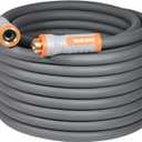 YAMATIC Heavy Duty Garden Hose 5/8 in x 60 ft with Swivel Handle, Super Flexible Water Hose, All-weather, Lightweight, Burst 600 PSI, Gray