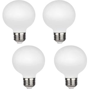 Lxcom Lighting 4 Pack G25 LED Globe Bulb 5W LED Frosted Glass Vanity Bulbs 50W Equivalent Warm White 3000K Vanity LED G80 Round Light Bulb E26 Base for Bathroom Dressing Room Makeup Mirror Home Lights