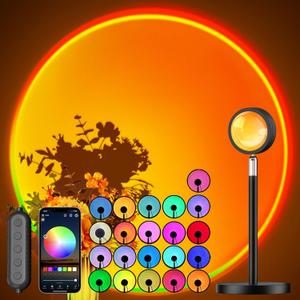 Sunset Lamp Projector with APP and Button Control, Multicolor Changing Projection Light Sunlight Lamp for Bedroom, Photography, Party, TikTok Live, Room Decor