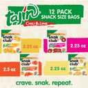 Snak Club Tajin Gummy Candy Fruit Rings, Gummies with Chili and Lime Seasoning, Mild Spice, Gluten-Free and Vegan Snacks, Assorted Variety, Mango, Pineapple, Peach, Watermelon, Snack Size 12 Pack (EXP 03/08/27)