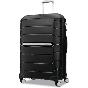 Samsonite Freeform Large Checked Luggage with Dual 360 Spinner Wheels - TSA Lock, Airline-Approved - Lightweight Durable Polypropylene Expandable Hardshell - Black