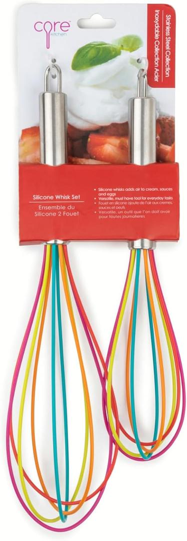 Core Kitchen 2 Piece Whisk Set - Rainbow
