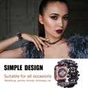VIIVY VIYIV Bling Band with Case Compatible with Apple Watch Bands Series 9 8 7 SE 45mm 44mm 40mm 38mm 41mm 42mm for Women, Smart Watch Bracelet Straps with Starlight Cover, Dressy Cute Elastic