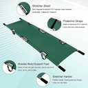 Folding Stretcher for Medical Emergency with Heavy Duty Handles, Straps and Carrying Case, High-Grade Aluminum Alloy Portable Travel Emergency Medical Stretcher for Patient Transport (Green)