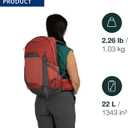 Osprey Tempest 22L Women's Lightweight Hiking Backpack, Green OS | daypack, travel daypack, camping pack, Green color, OS size, 22L - Standard Fit