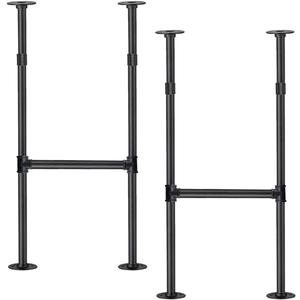 Industrial Pipe Counter Bar Height Table Leg,Metal Table Legs,Iron Base Legs Coffee Tables, Desks, Nightstand,2Pcs, 38" H  14" W(Black)