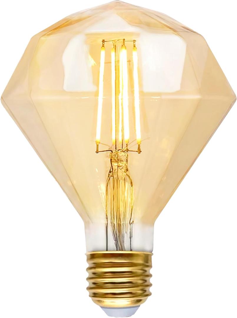 SD LUX Decorative Light Bulbs Vintage LED Edison Bulb 6W 600LM (60W Equivalent) dimmable G40 Globe CRI>90 Medium Base E26 Warm White 2700k, (110PJZ, 2 Pack)