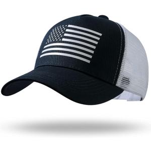 American Flag Trucker Hat - Snapback Hat, Baseball Cap for Men Women - Breathable Mesh Side, Adjustable Fit - for Casual Wear