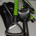 43.3'' Snow Shovel & Snow Brush with Ice Scrapers for Car Windshield,5-in-1 Extendable Thicken Aluminum Tube,180 Pivoting Brush Head & Foam Grip for Christmas, Cars, Trucks, SUVs, VehicleGreen