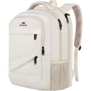 MATEIN Extra Large Backpack for Women, 18 Inch TSA College Backpack with Multiple Compartments & Anti Theft Pocket, 50 L Fashion Work Computer Carryon for Business, Cream Beige