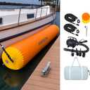 Inflatable Boat Bumper for Docking, 6FT/10FT Inflatable Boat Fender with 110-120v Electric Air Pump, Large Dock Bumper Heavy Duty Pontoon Bumper for Bass Boat, Fishing Boat, Jet Ski, Yacht