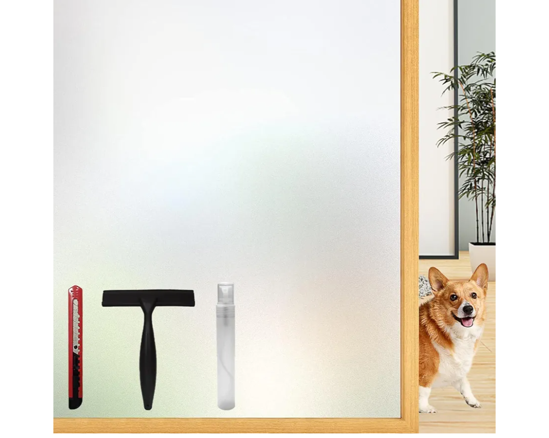 Frosted Glass Window Privacy Film with Installation Tools, Removable, Peep-Proof, Static Cling, Heat Control, UV Protection, Ideal for Home Office Bathroom Door (17.5 x 78.7 Inch), Pack of 5