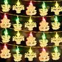 Diwali String Lights, 20 ft 40 LED Battery Operated Diya Lights Diwali Decorations for Home Indian Window String for Wedding Party Indoor Outdoor Bedroom Decor(Colorful,3 Styles)