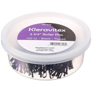 Kleravitex BLACK Jumbo 2.75" Bobby Hair Pins - Black Tipped Flat Style Pins for Women - Perfect For Rollers - Hair Pins for Styling - Suitable for ALL Hair Types, 100 pieces Tub Made in USA