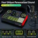Podcast Microphone Bundle with Live Sound Card Audio Mixer, Podcast Equipment Bundle Sound Board with 3.5mm Condenser Microphone for Pc/Phone Live Streaming Singing Gaming,Voice Changer, Denoise