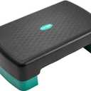 Yes4All 18.9" Aerobic Exercise Step Platform with 2 Risers, Adjustable Height Workout Stepper 3" 5.1" for Home Gym (A. Neo Green)