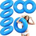 6 Pcs Inflatable Pool Floats 28 Inches Swim Tube Bulk for Adults Swimming Ring Pool Floaties for Beach Party Decorations Women and Men River Lake Summer Vacation Holiday (Blue)