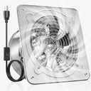 Voltset 8-Inch Kitchen Exhaust Fan, 535 CFM Exhaust Fan for Garage, Wall Mounted Attic Vent Fan, Metal Extractor Ventilation Fan with Back draft Damper and Switch for Home Basement Industrial Use, Silver