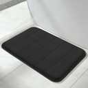 Yimobra Memory Foam Bath Mat, Super Soft Absorbent Bathroom Rug Non-Slip 24x17 Inch, Quick Dry, Machine Washable Floor Carpet for Tub Shower, Home Decor Accessories, Black