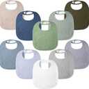 100% Cotton Muslin Baby Bibs 10-Pack Baby Drool Bibs for Unisex Baby Toddlers Infant Newborns Drooling and Teething