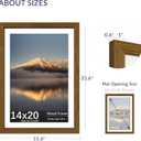 14x20 Poster Frame, Display Pictures 12X18 with Mat or 14x20 Without, Wall Hanging Frames, Rustic Brown, 3 Pack