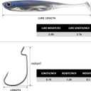 Goture Soft Plastic Baits with Worm Hooks Kit, Straight/Paddle/Fork Tail Swimbaits, Soft Jerk Shad Baits Jerkbait Minnow Baits for Bass Trout, Fishing Drop Shot Shad Lures (4.72in - 0.35Oz)