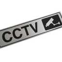 Silver CCTV Adhesive Sign - Warning, Notice, Brushed Silver Color for home, business, restaurants, bars, hotels, schools, cafe