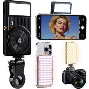 129 LED Double Side Magnetic Selfie Light for iPhone, 3000 mAh Rechargeable Phone Fill Light Clip, Adjusted 3 Light Modes for Phone iPhone Android iPad Laptop for Makeup TikTok Selfie Vlog