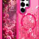 DOMAVER for Samsung Galaxy S26 Ultra Case, Magnetic Phone Case for Samsung S26 Ultra [Compatible with MagSafe] Slim Fit Flowers Floral Design Shockproof Protective Bumper Women Girls Cover- Hot Pink