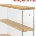 DuvinDD Acrylic Display Case for Collectibles Wall Mounted Clear Figure Display Case with Sliding Door, Dustproof Trinket Shelf for Miniature Hot Wheels for Home Bedroom Decor(15.3x3.3x19.7inch)