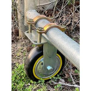 Gate Wheels for Metal Tube Gate - 6" Farm Gate Wheel for Metal Swing Gate Fence Support - 1 Pack