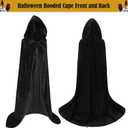 Halloween Hooded Cloak Long Hooded Cloak Adult Christmas Halloween Capes Costumes Adult Cape Masquerade Dress Up (Black)