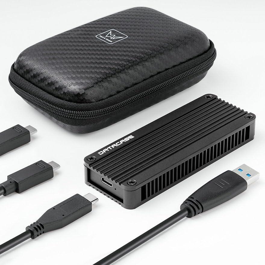 Aluminum M.2 NVME SATA SSD Enclosure Adapter with Bag, USB 3.2 Gen 2 (10 Gbps) M-Key/(B+M) Key Solid-State-Drive External Enclosure, Support UASP Trim for SSDs 2230/2242/2260/2280