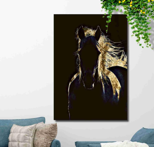 Horse Art Prints, Horse Art Wall Frame Art Set Of 7. 1 PC 40x50 CM, 2 PCS 25x30CM, 4 PCS 25x20CM.