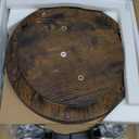 Small Side Table, 3Tier Round End Table for Living Room, SShaped Accent Table for Small Spaces Sofa Couch Bedroom, Vintage Nightstand Wood Metal Coffee Table with Storage Shelf, Rustic Brown