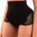 Sexy Underwear Women High Waisted Tummy Control Panties Thongs Underpants (Small, Black)