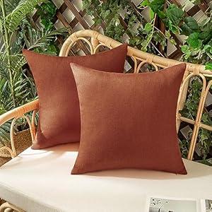 Woaboy Set of 2 Outdoor Waterproof Throw Pillow Covers Decorative Farmhouse Linen Pillowcases Solid Cushion Cases for Patio Tent Balcony Couch Sofa Car Black 18x18 inch Woaboy Set of 2 Outdoor Waterproof Throw Pillow Covers Decorative Farmhouse Linen Pillowcases Solid Cushion Cases for Patio Tent Balcony Couch Sofa Car Black 18x18 inch