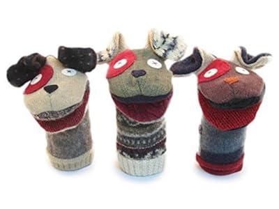 Cate and Levi - Hand Puppet - Premium Reclaimed Wool - Handmade in Canada - Machine Washable (Dog) 1 pc