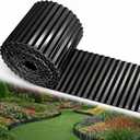Corrugated Metal Garden Edging, 6'' x 65' Rustproof Edging for Landscape, Flexible Garden Border for Flower Bed, Garden Fence, Lawn, Paver Edging (Black)