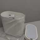 ELPHECO Bathroom Trash can Motion Sensor, AutomaticGarbage can, Slim Plastic Smart Trash Bin with Lid, Commercial Intelligent Wastebaskets for Bedroom, Bathroom, Office, White Grey