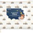 Toddler Pillow with Pillowcase - 13x18 My Little Dreamy Kids Travel Bed Pillows for Sleeping, Organic Cotton Small Pillowcase, Soft & Breathable, Machine Washable, Toddlers 2-5 years old (Tractor)