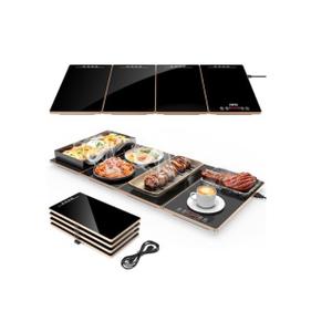 FEPPO Food Warmers for Parties Buffet – 4-in-1 Electric Warming Tray for Food with 10 Temp Settings & Timer, 33"x15" Glass Surface, Modular Buffet Hot Plates for Catering & Gatherings