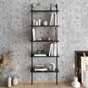 Tall Metal Manufactured Wood Accent Ladder Bookcase