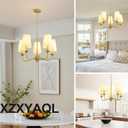 25.2in Gold 5-Light Modern Chandeliers,Farmhouse Bedroom Light Fixture