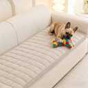 MEETSKY Couch Cover for Dog Washable, Non-Slip Sofa Protector for Loveseat Pet Friendly Sofa Covers for 2 Cushion Couch Dog Mats for Couches Soft Furniture Covers, 27.6" x 59", Oatmeal