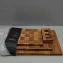 Fibogollo Bamboo Cutting Boards for Kitchen(Set of 3),Chopping Boards with Juice Groove,End Grain Serving Board with Holder,Bamboo Butcher Block for Meat,Vegetables,Fruit