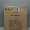 PELONIS 20 Inch Box Fan 3 Speeds, Window Fans, Floor or Tabletop, 25ft/s, 2025 Upgraded, Superior Air Throw (2295 CFM), Lightweight, 5 Blades, Fans for Bedroom, Office, Living Room, Garage