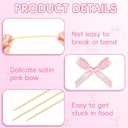 3 x 200Pcs Pink Bow Cocktail Picks,4.3" Fruit Skewers for Party Fancy,Toothpicks for Drinks,Appetizers Charcuterie,Bowknot Party Decor for Birthday, Bridal Shower,Bachelorette,Wedding Supplies